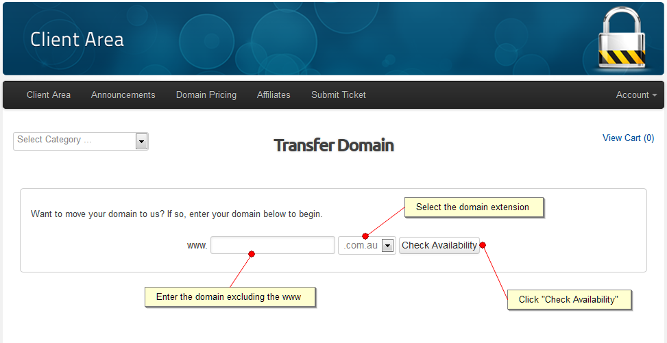 Transfer your Domain to DomainsHoster